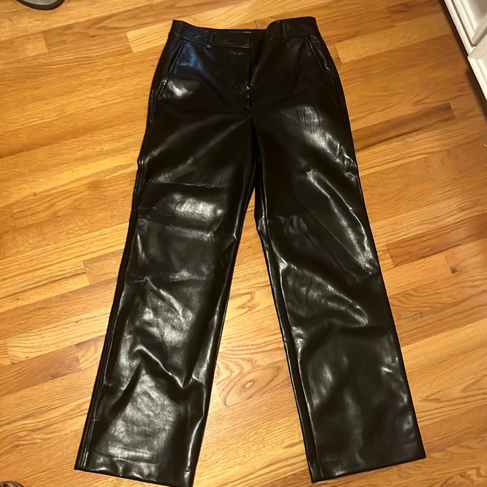 aritzia babaton black vegan leather wide leg pants - Picture 1 of 5